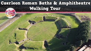 CAERLEON ROMAN BATHS amp AMPHITHEATRE WALES  Walking Tour  Pinned on Places [upl. by Fahy]