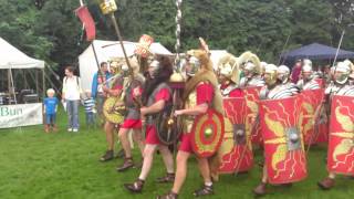 Roman Reenactment at the Amphitheatre in Caerleon Marching In [upl. by Onofredo]